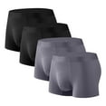 thumbnail image 1 of Wancir 4PC Mens Ice Silk Underwear Seamless Trunk Boxers Briefs with Pouch Double Sided Breathable Short Leg Underpants, 1 of 2