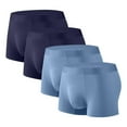 thumbnail image 1 of Wancir 4PC Mens Ice Silk Underwear Seamless Trunk Boxers Briefs with Pouch Double Sided Breathable Short Leg Underpants, 1 of 2