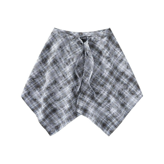 Wancir Adjustable Shirt Extender for Women Summer Classic Plaid Tie Front Removable Layering Half Length Underskirt Mini Dress