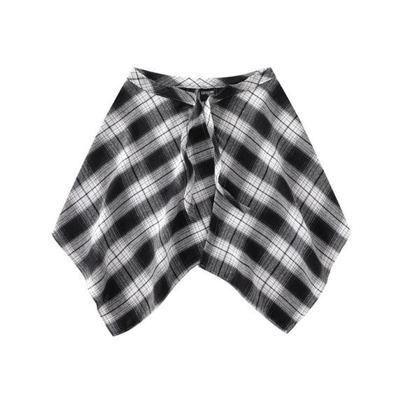 Wancir Adjustable Shirt Extender for Women Summer Classic Plaid Tie Front Removable Layering Half Length Underskirt Mini Dress