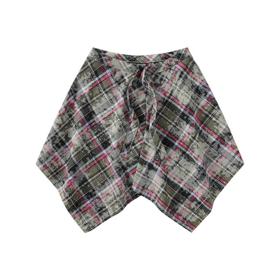 Wancir Adjustable Shirt Extender for Women Summer Classic Plaid Tie Front Removable Layering Half Length Underskirt Mini Dress