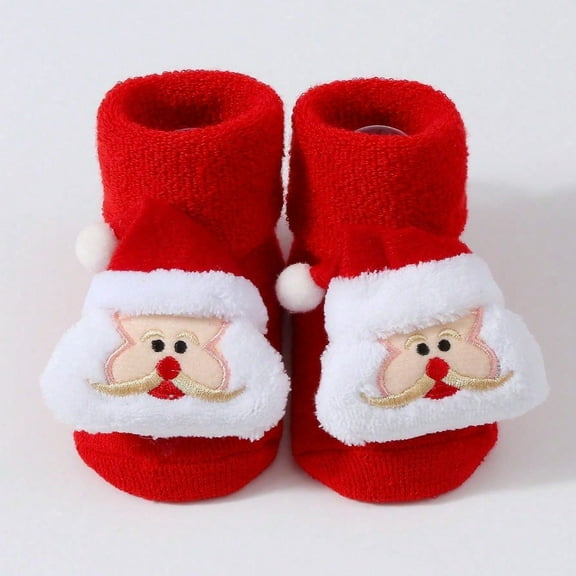Wancir Baby Booties Cozy Fleece Slippers Soft Baby Shoes With Gripper Soles, Winter Warm Infant Newborn Crib Sock Shoes First Walkers