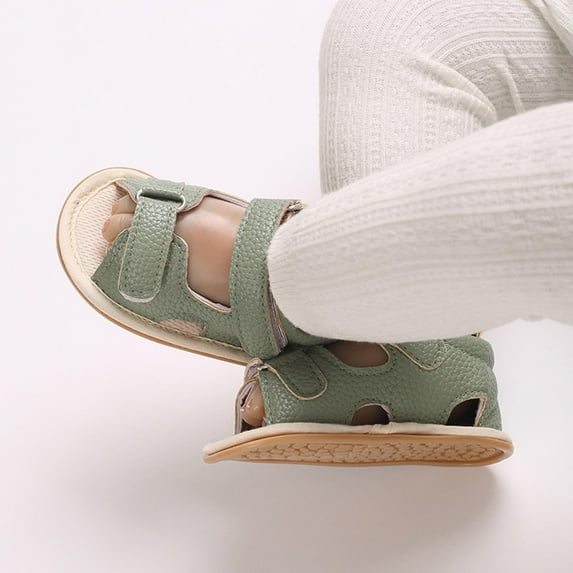 Wancir Baby Boy Girl Summer Infant Squeaky Sandals Premium Rubber Sole Closed-Toe Non-Slip Shoes Toddler First Walkers