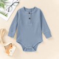 thumbnail image 1 of Wancir Baby Boy Girl Sweatshirt Romper Solid Color Long Sleeve Sweater Bubble Onesie Warm Fall Winter Clothes, 1 of 3