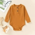 thumbnail image 1 of Wancir Baby Boy Girl Sweatshirt Romper Solid Color Long Sleeve Sweater Bubble Onesie Warm Fall Winter Clothes, 1 of 3