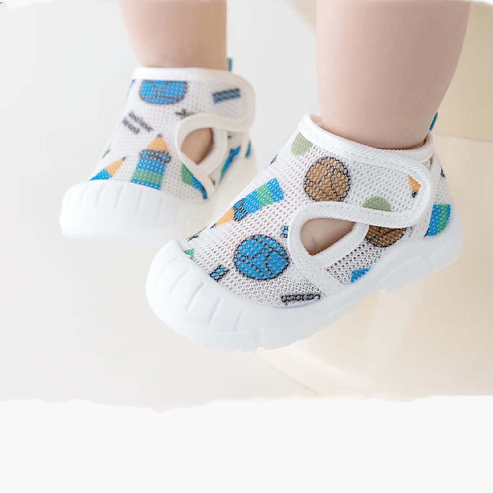 Wancir Baby First-Walking Shoes 1-4 Years Kid Shoes Trainers Toddler Infant Boys Girls Soft Sole Non Slip Cotton Canvas Mesh Breathable Lightweight