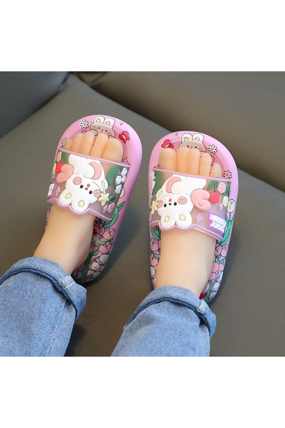 Wancir Baby Girls Boys Cartoon Slides Sandals Lightweight Open Toe Non-Slip Slippers Toddler Garden Clogs Kids Outdoor Beach Pool Shower Summer Cute Mules Water Shoes