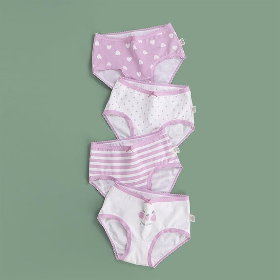 Wancir Baby Kids Underwear Breathable Cotton Panties Toddler Girls Undies Soft Assorted Briefs 4-Pack
