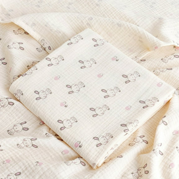 Wancir Baby Muslin Bath Towels, Super Soft Cotton Bath Towel 2 Layers Infant Newborn Swaddle Blanket 43.1 X43.1 Inches,Baby Registry as Shower