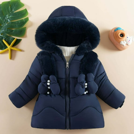 Wancir Baby girls' Winter Coats Heavyweight Mediun Length Warm Jackets Down-like Cotton Wadding Outwear 0-3Y