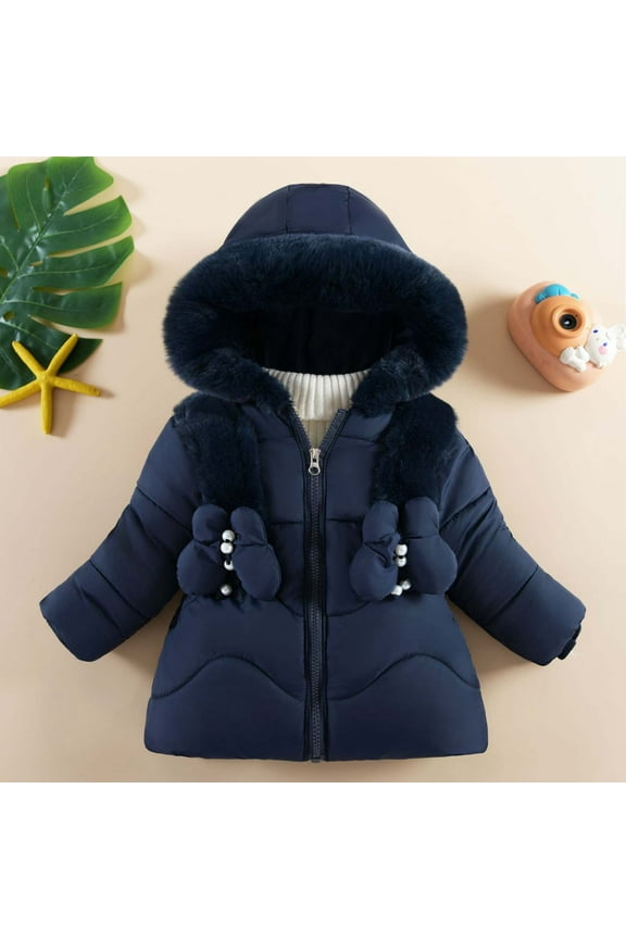 Wancir Baby girls' Winter Coats Heavyweight Mediun Length Warm Jackets Down-like Cotton Wadding Outwear 0-3Y
