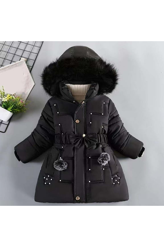 Wancir Baby girls' Winter Coats Heavyweight Mediun Length Warm Jackets Down-like Cotton Wadding Outwear 0-3Y