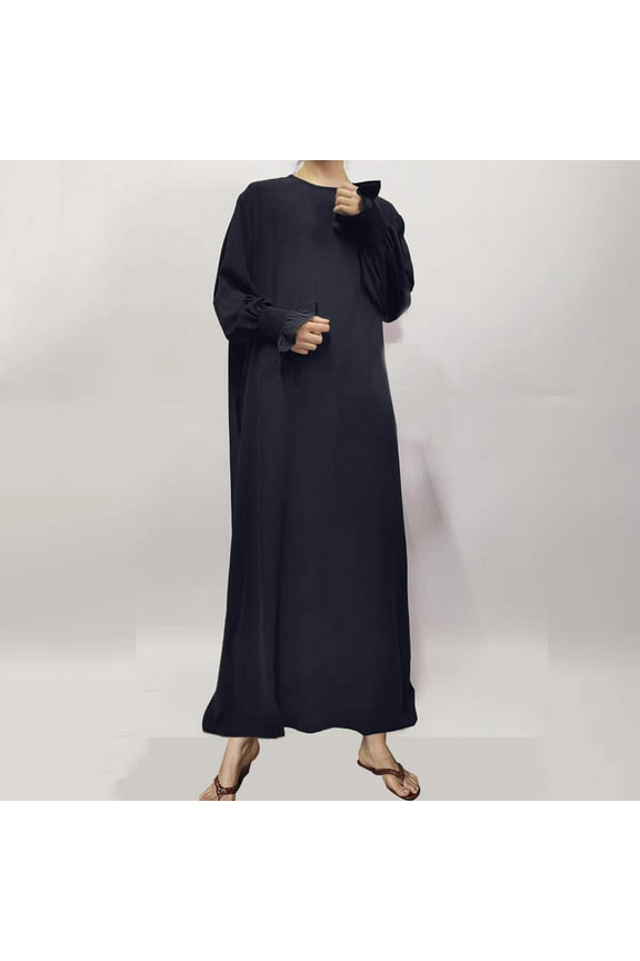 Wancir Basic for Women Fall Summer Long Sleeve High Neck Maxi Long Loose Fit Oversized Dresses Women 2024 Y2K