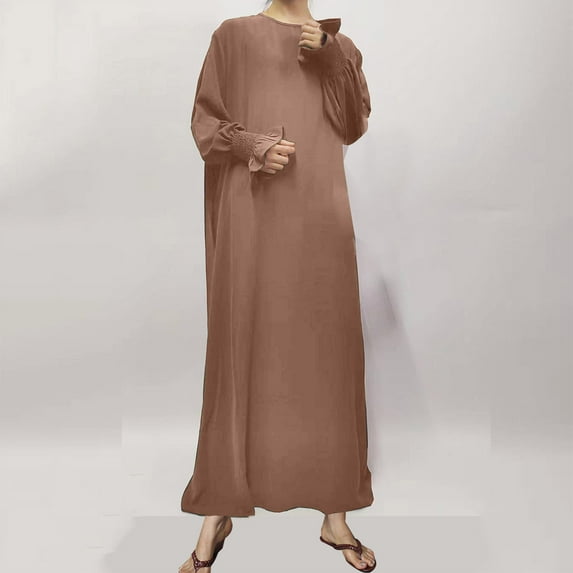 Wancir Basic for Women Fall Summer Long Sleeve High Neck Maxi Long Loose Fit Oversized Dresses Women 2024 Y2K