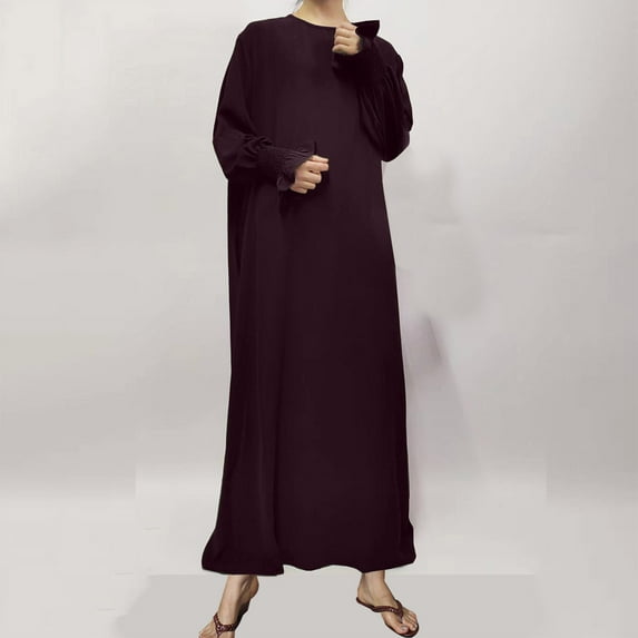 Wancir Basic for Women Fall Summer Long Sleeve High Neck Maxi Long Loose Fit Oversized Dresses Women 2024 Y2K