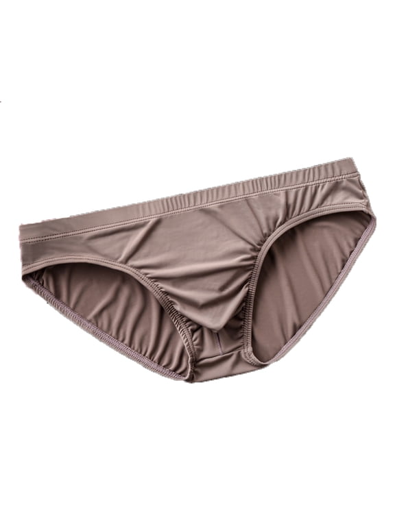 Wancir Bikini Briefs for Men Soft Breathable Bulge Pouch Underwear Sexy Panties Tagless Solid Color Low-Rise Underpants