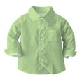 thumbnail image 1 of Wancir Boy's Long Sleeve Single Chest Pocket Classic Kids Shirt Button Down Shirt, 1 of 6