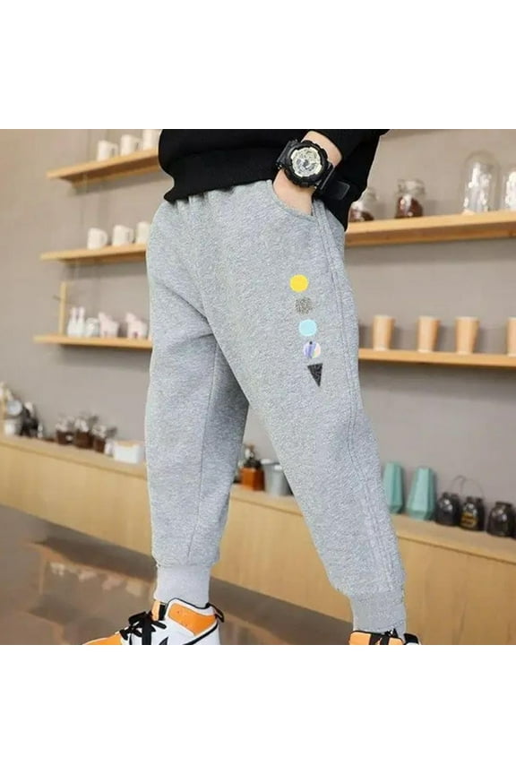 Wancir Boys Fleece Sweatpants, Midweight Cotton/Poly Fleece Pants for Boys, Cuffed Sweats