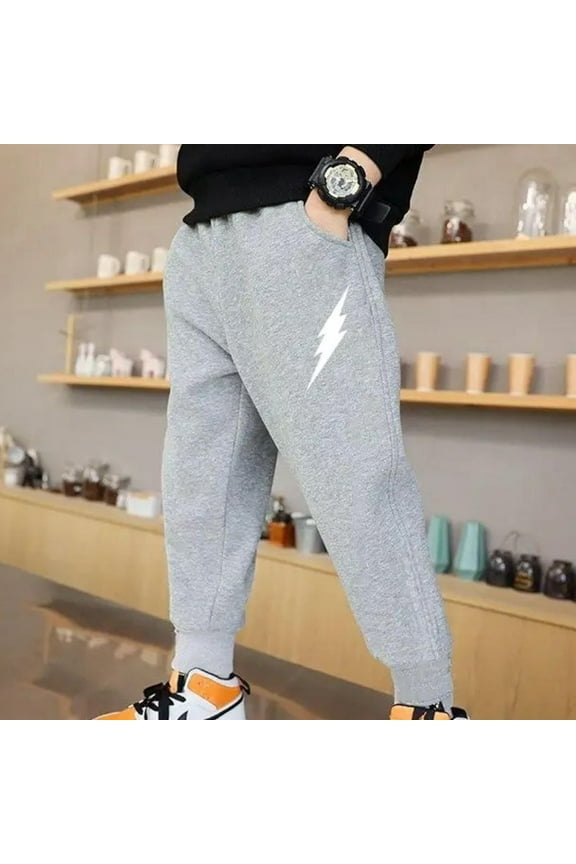 Wancir Boys Fleece Sweatpants, Midweight Cotton/Poly Fleece Pants for Boys, Cuffed Sweats