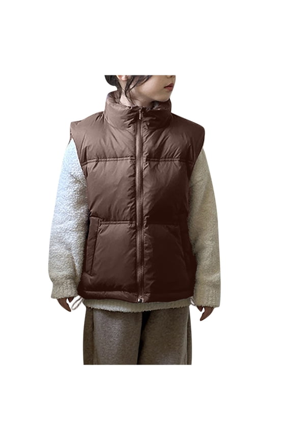 Wancir Boys Girls Lightweight Down Vest, Winter Warm Zip Up Sleeveless Vest, Water-Resistant Packable Puffer Jacket