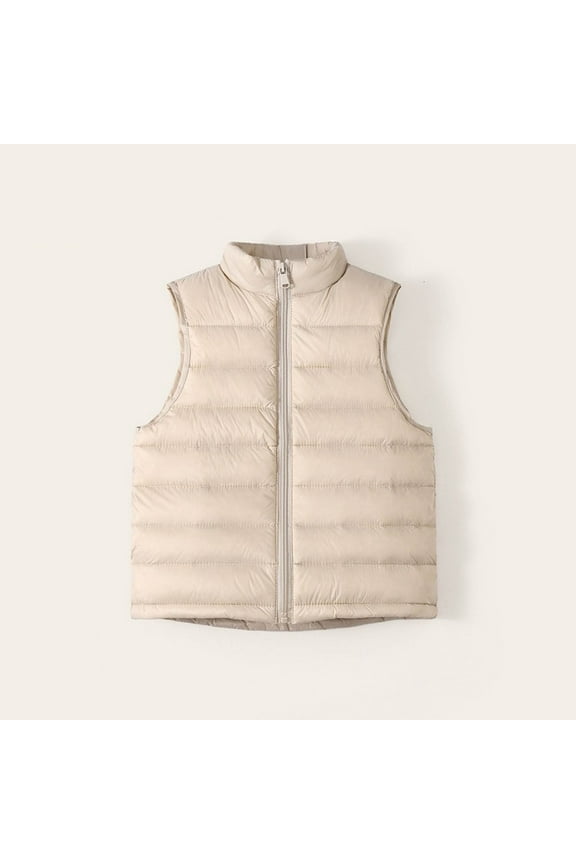 Wancir Boys Girls Lightweight Down Vest, Winter Warm Zip Up Sleeveless Vest, Water-Resistant Packable Puffer Jacket