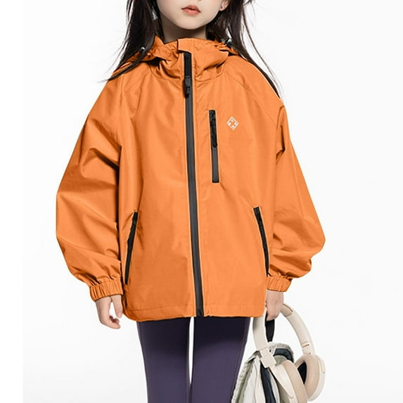 Wancir Boys Girls Lightweight Raincoat Waterproof Hooded Rain Jacket Windbreaker kids jacket