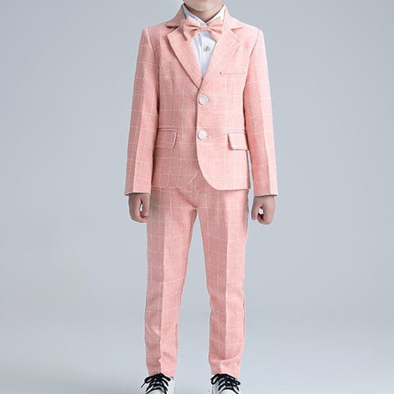 Wancir Boys Suit for Boys Formal Suit Set Adjustable Waist Teen Slim Fit Suit for Kids Wedding Dress