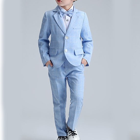 Wancir Boys Suit for Boys Formal Suit Set Adjustable Waist Teen Slim Fit Suit for Kids Wedding Dress