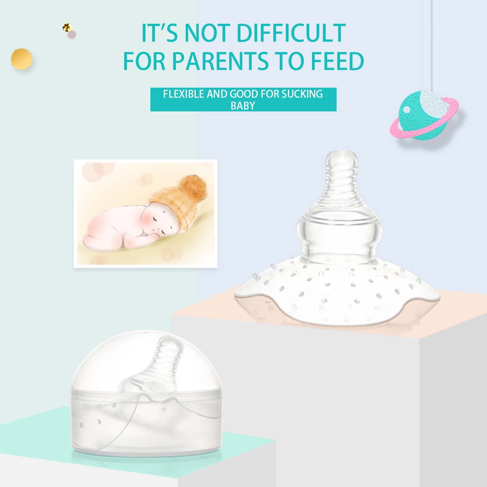 Wancir Breastfeeding Nipple Shields for Protecting Sore, Flat or
