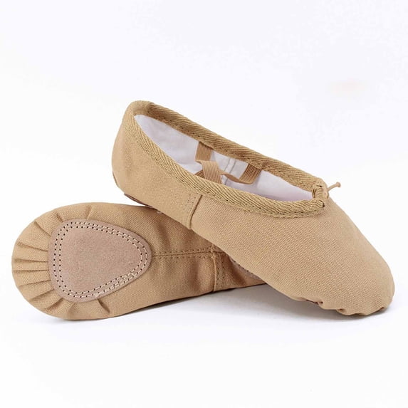 Wancir Canvas Ballet Shoes Toddler Girls Ballet Slippers No-Tie Boys Dance Shoes
