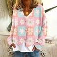 thumbnail image 1 of Wancir Cardigan Sweaters for Women Graphic Print V Neck Button Down Oversized Cardigans 2024 Loose Knit Outwear, 1 of 5