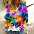 thumbnail image 1 of Wancir Cardigan Sweaters for Women Graphic Print V Neck Button Down Oversized Cardigans 2024 Loose Knit Outwear, 1 of 5