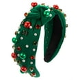 thumbnail image 1 of Wancir Christmas Headband for Women Beaded Christmas Tree Knotted Headband Red Green Jeweled Crystal Xmas Hairband Headwear Christmas Decorations Hair Accessories Gifts, 1 of 2