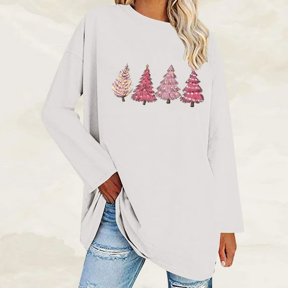 Wancir Christmas Shirt Women Merry Christmas Shirts Funny Santas Hat Crewneck Long Sleeve Xmas Holiday Tops