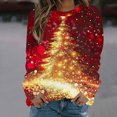 thumbnail image 1 of Wancir Christmas Sweatshirt Merry Bright Christmas T-Shirt Long Sleeve Lightweight Holiday Pullover Tops, 1 of 4