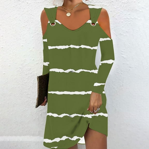 Wancir Cold Shoulder Maxi Dress for Women 2024 Summer Floral Long Beach Dresses Casual long Sleeve Dresses