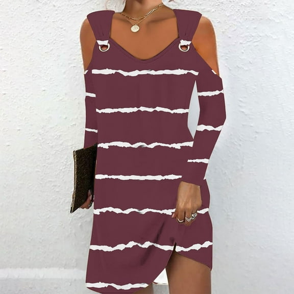 Wancir Cold Shoulder Maxi Dress for Women 2024 Summer Floral Long Beach Dresses Casual long Sleeve Dresses