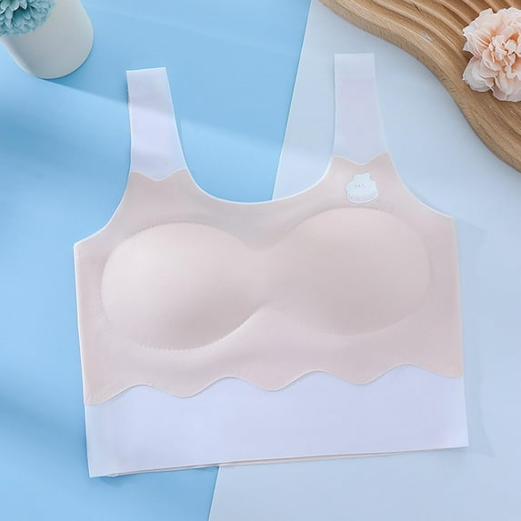 Wancir Comfortable Girls Bralette for School and Sports, Soft Breathable Nylon Students Bra Vest Type Underwear 12-16T