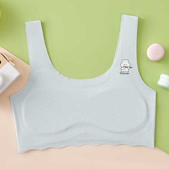 Wancir Comfortable Girls Bralette for School and Sports, Soft Breathable Nylon Students Bra Vest Type Underwear 9-13T