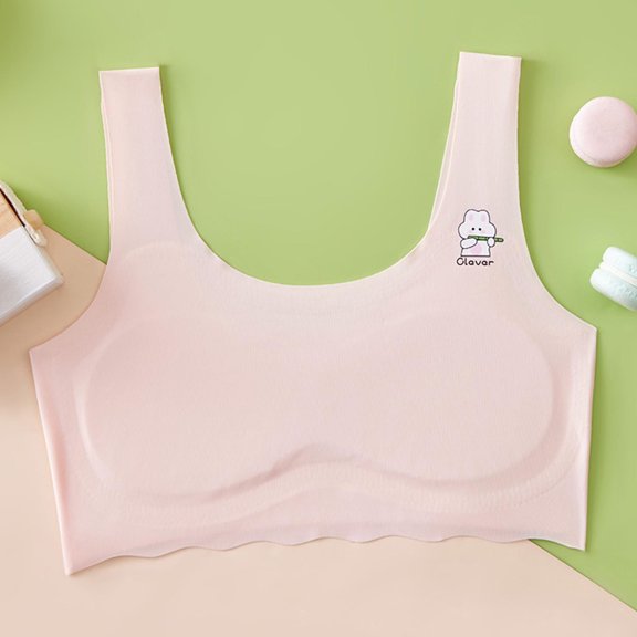 Wancir Comfortable Girls Bralette for School and Sports, Soft Breathable Nylon Students Bra Vest Type Underwear 9-13T