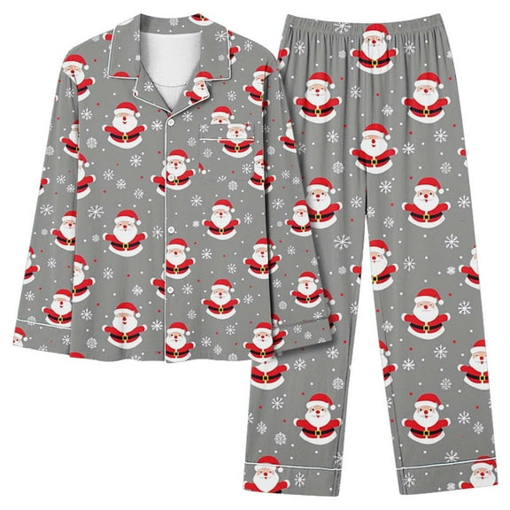 Wancir Comfy Pajamas for Women 2-Piece Warm and Cozy Christmas Pj Set of Loungewear Button Front Top Pants