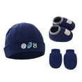 thumbnail image 1 of Wancir Cotton Ears Baby Hats Mittens with Socks Set Unisex, No Scratch Mittens and Beanie Cap for Infant Toddler Newborn, 1 of 2