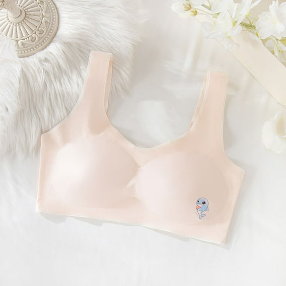 Wancir Cotton Training Bras for Girls 10-18 Sports Seamless Racerback Training Bralettes with Removable Padding