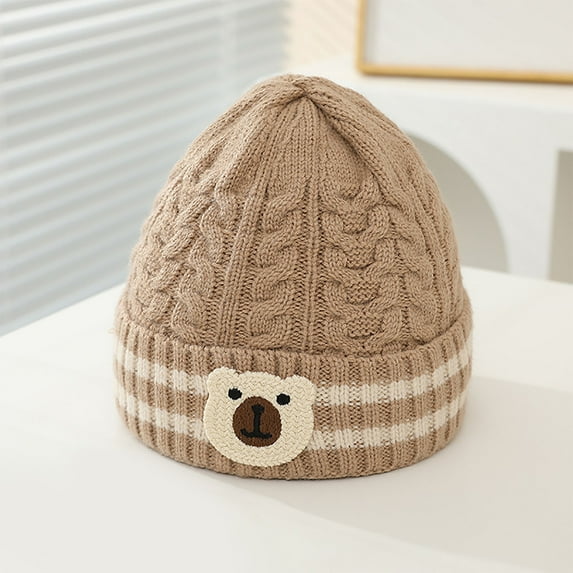 Wancir Cute Bear Baby Beanie Baby Boys Hat Infant Toddler Winter Knitted Beanies for Girls