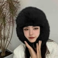 thumbnail image 1 of Wancir Cute Faux Fur Bear Ear Warm Hat with Earflaps Furry Animal Cap Winter Beanie Hat Windproof Cap Hat for Women Girls, 1 of 4