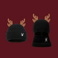 thumbnail image 1 of Wancir Cute Reindeer Antlers Baby Beanie Kids Winter Hat Christmas Toddler Moose Hat Warm Crochet Knitted Hat for Girls Boys, 1 of 3