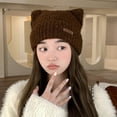 thumbnail image 1 of Wancir Cute Woollike Knitted CAT Kitty Ears Women Lady Girl Headgear Crochet Christmas Hats, 1 of 2