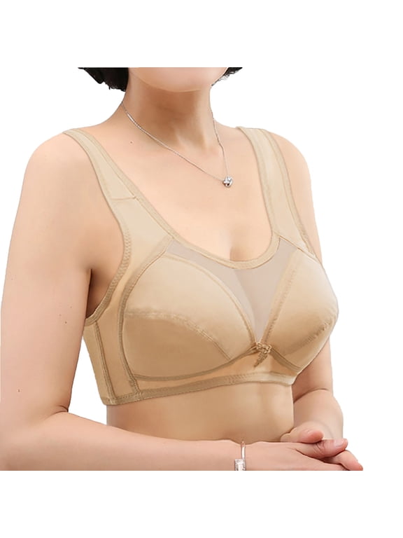 Wancir Elderly Women's Lightweight Wire-Free Bra - No Sponge & Full-Coverage Support for Anti-Sagging Comfort