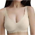 thumbnail image 1 of Wancir Fashion Women Large Size Solid Color Wavy Wireless Fixed Cup Gathering Daily Bra, 1 of 3