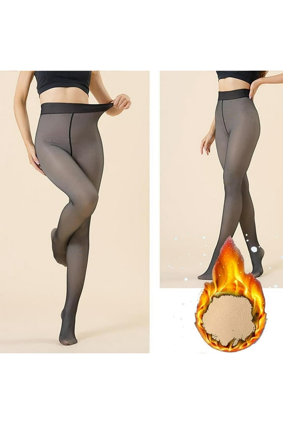 Wancir Fleece Lined Tights Women,Warm Pantyhose Leggings Women,Fake Translucent Thermal Skin Colored Tights Winter